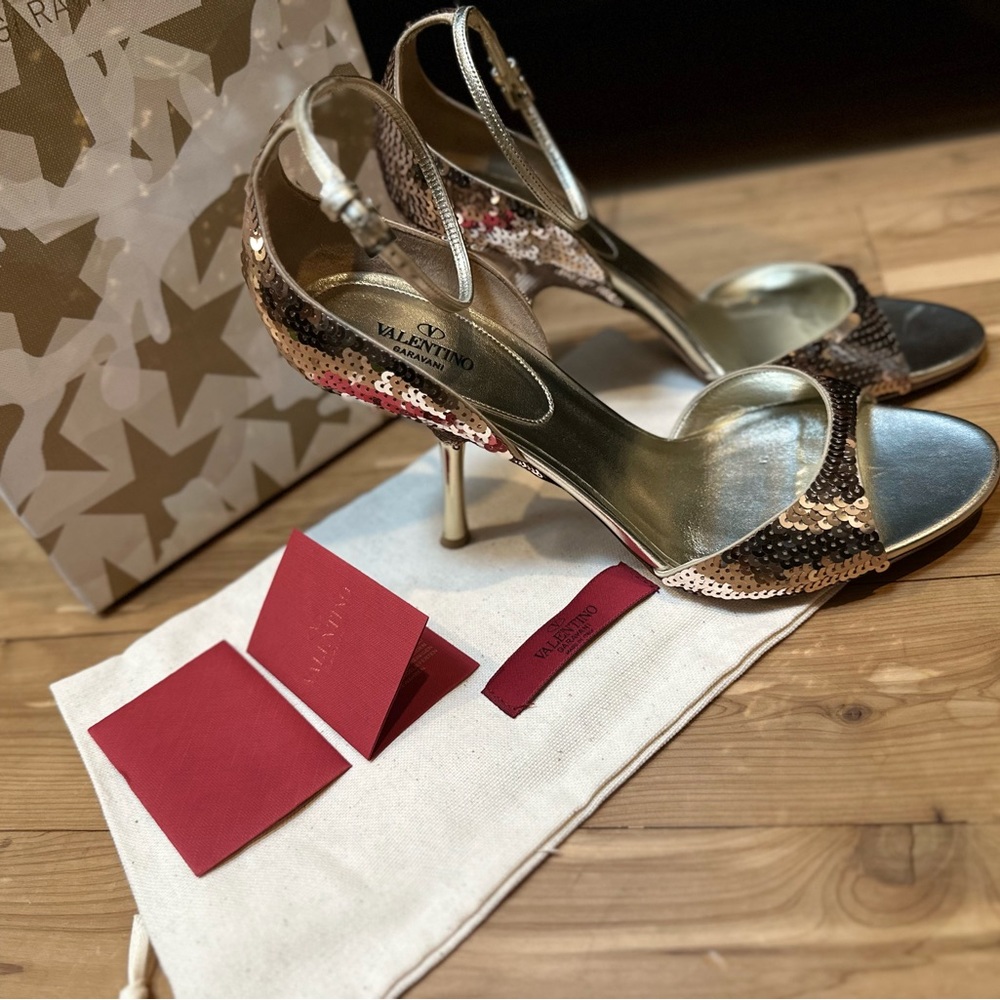 Gold Valentino heels